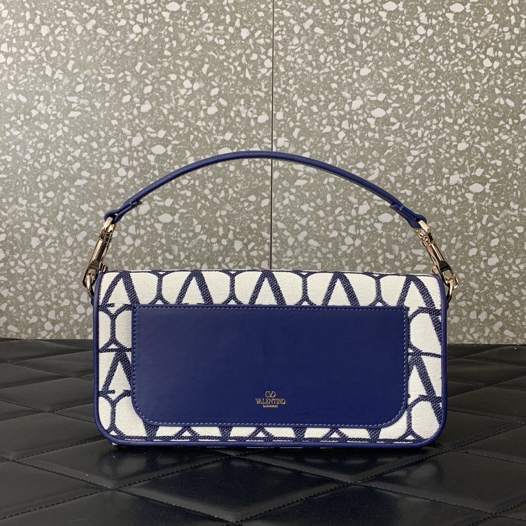 Valentino Garavani Loco Shoulder Bag in Blue Toile Iconographe